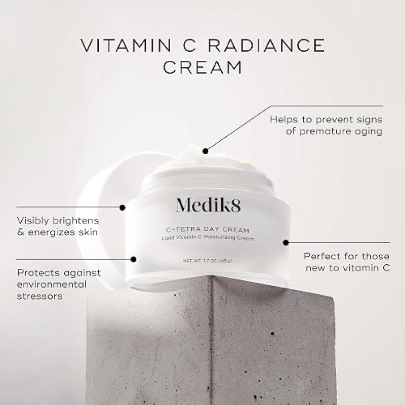 MEDIK8 C-TETRA VITAMIN C DAY CREAM - HYDRATING, ANTI-AGING FACE MOISTURIZER 1.7 OZ