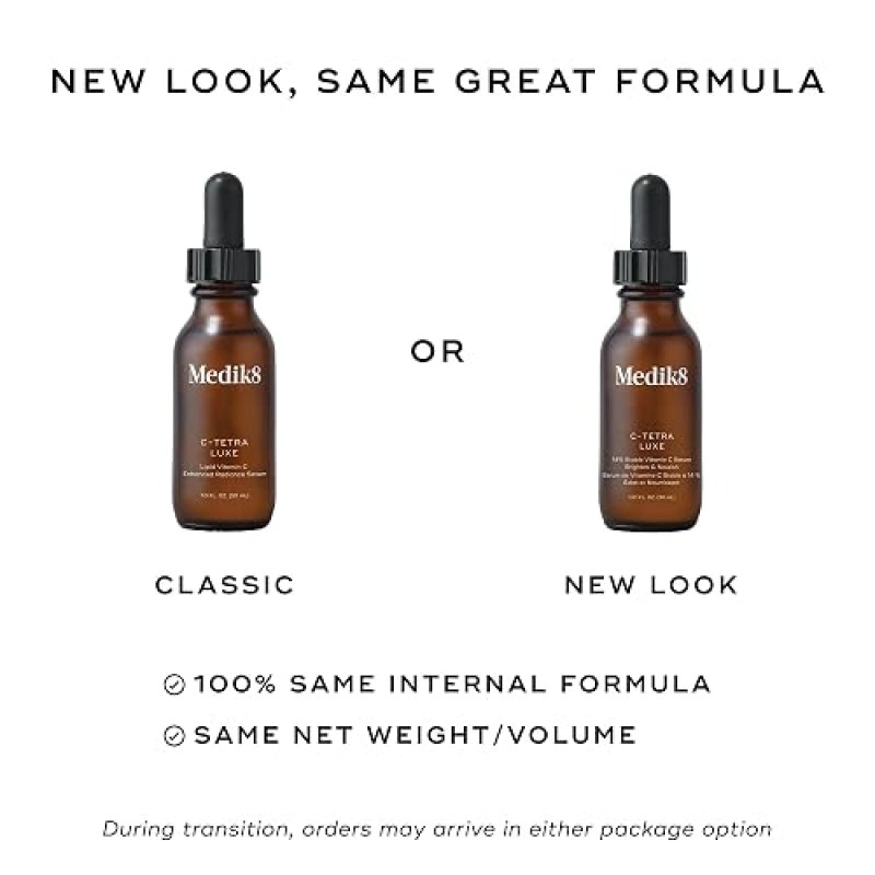 MEDIK8 C-TETRA LUXE VITAMIN C SERUM 14 WITH SQUALANE VEGAN, HYDRATING, ANTI-AGING 1OZ