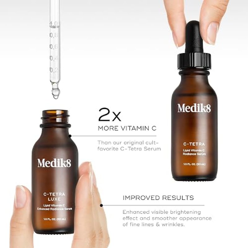 MEDIK8 C-TETRA LUXE VITAMIN C SERUM 14 WITH SQUALANE VEGAN, HYDRATING, ANTI-AGING 1OZ
