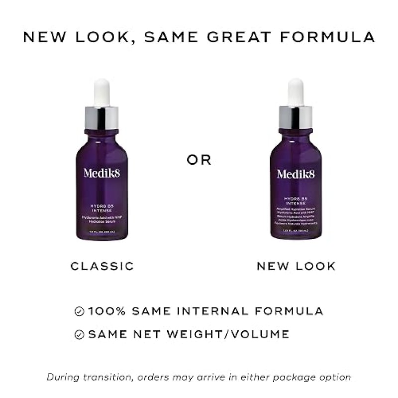 MEDIK8 HYDR8 B5 INTENSE HYALURONIC ACID SERUM MOISTURIZING, ANTI-AGING, VEGAN FACE SERUM 1OZ