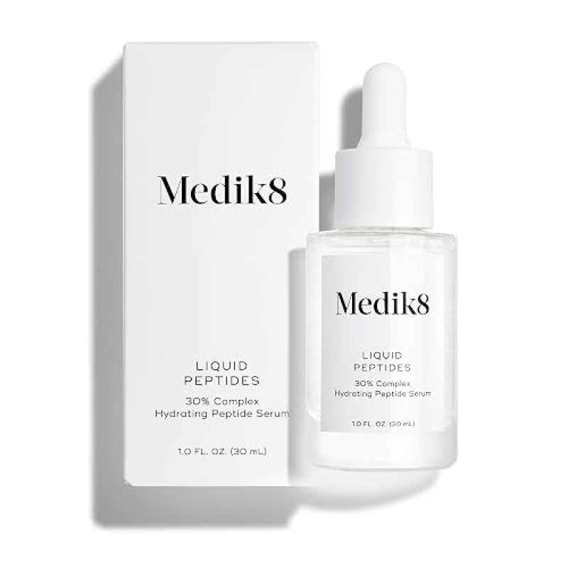MEDIK8 LIQUID PEPTIDES FACE SERUM 1OZ - HYDRATING ANTI-AGING PEPTIDE SERUM FOR WRINKLES