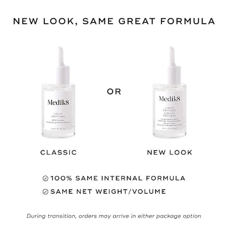MEDIK8 LIQUID PEPTIDES FACE SERUM 1OZ - HYDRATING ANTI-AGING PEPTIDE SERUM FOR WRINKLES