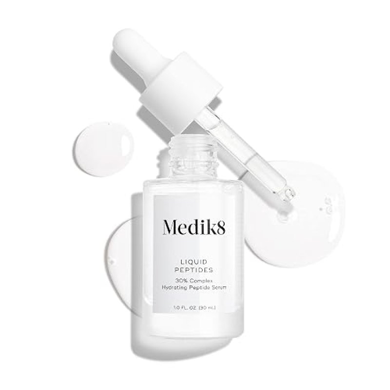 MEDIK8 LIQUID PEPTIDES FACE SERUM 1OZ - HYDRATING ANTI-AGING PEPTIDE SERUM FOR WRINKLES