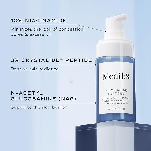 MEDIK8 NIACINAMIDE PEPTIDES SERUM FOR FACE CLEAR SKIN, SMOOTH TEXTURE, REDUCE PORES 1 OZ
