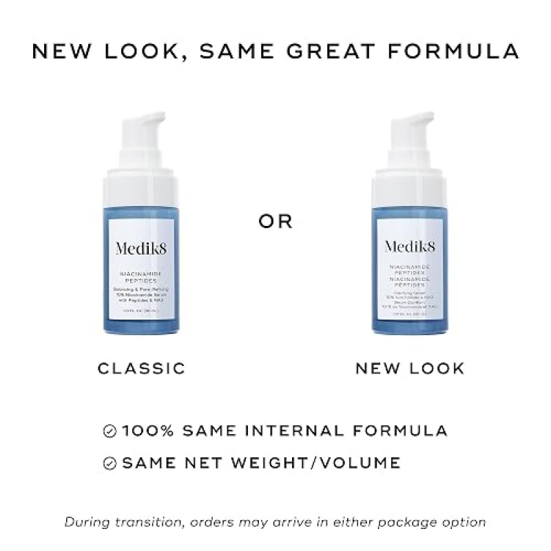 MEDIK8 NIACINAMIDE PEPTIDES SERUM FOR FACE CLEAR SKIN, SMOOTH TEXTURE, REDUCE PORES 1 OZ