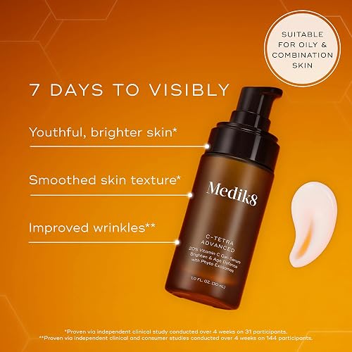 MEDIK8 C-TETRA VITAMIN C SERUM WITH HYALURONIC ACID LIGHTWEIGHT VEGAN FACE SERUM 1 FL OZ