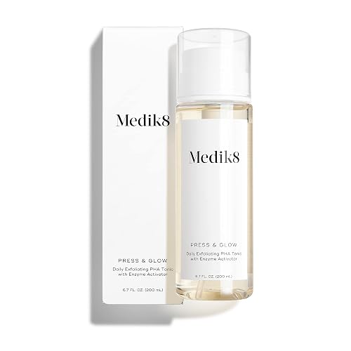 MEDIK8 PRESS GLOW PHA DAILY EXFOLIATING TONER 6.7 OZ WITH PRICKLY PEAR EXTRACT, ALCOHOL-FREE