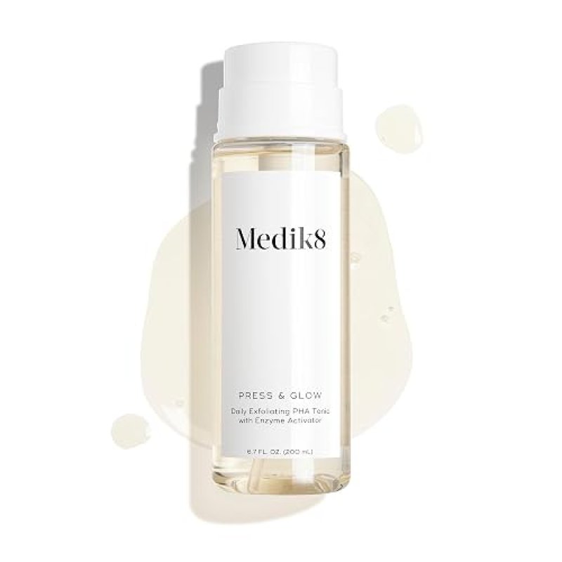 MEDIK8 PRESS GLOW PHA DAILY EXFOLIATING TONER 6.7 OZ WITH PRICKLY PEAR EXTRACT, ALCOHOL-FREE