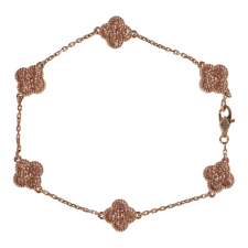 VAN CLEEF & ARPELS SWEET ALHAMBRA 6 MOTIF BRACELET GUILLOCHé 18K ROSE GOLD