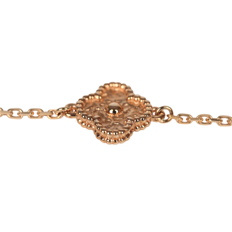 VAN CLEEF & ARPELS SWEET ALHAMBRA 6 MOTIF BRACELET GUILLOCHé 18K ROSE GOLD