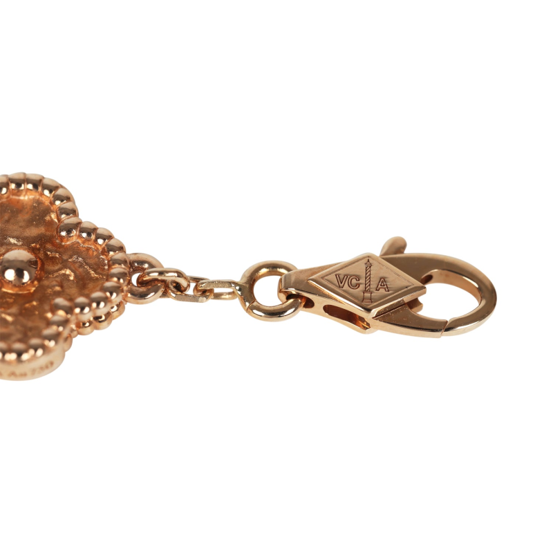 VAN CLEEF & ARPELS SWEET ALHAMBRA 6 MOTIF BRACELET GUILLOCHé 18K ROSE GOLD