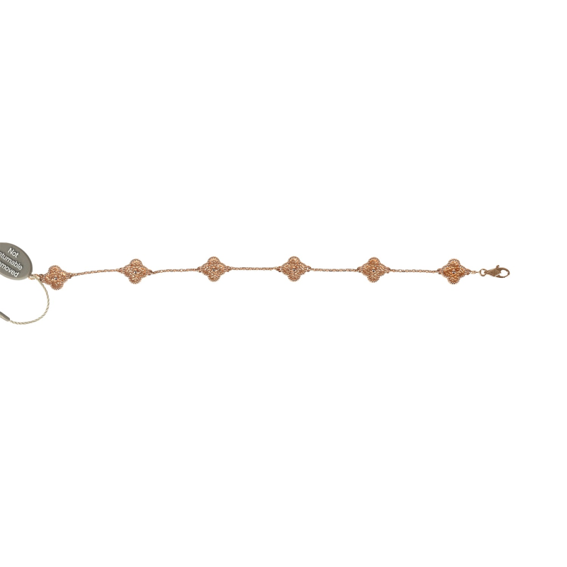 VAN CLEEF & ARPELS SWEET ALHAMBRA 6 MOTIF BRACELET GUILLOCHé 18K ROSE GOLD