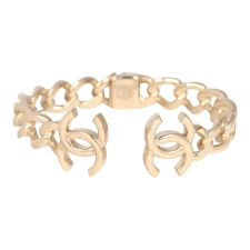 CHANEL CHAIN CC CUFF BRACELET LIGHT GOLD