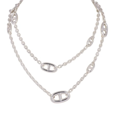 HERMèS FARANDOLE ROPE NECKLACE 80CM STERLING SILVER HARDWARE