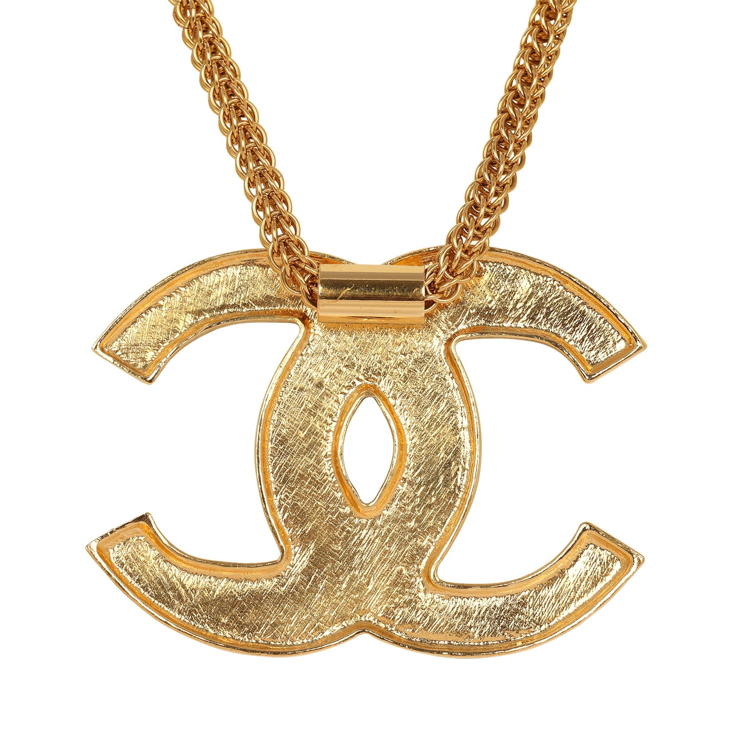 CHANEL LARGE "ALONG THE NILE" SHORT CC NECKLACE BLACK, RESIN GOLD