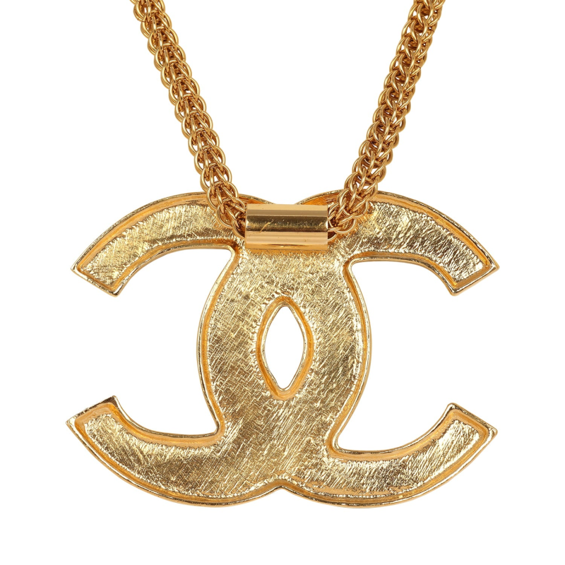 CHANEL LARGE "ALONG THE NILE" SHORT CC NECKLACE BLACK, RESIN GOLD