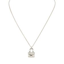 HERMèS AMULETTES CONSTANCE PENDANT NECKLACE DIAMONDS 18K WHITE GOLD