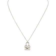 HERMèS AMULETTES CONSTANCE PENDANT NECKLACE DIAMONDS 18K WHITE GOLD