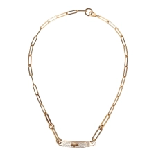HERMèS SMALL KELLY CHAINE CHOKER NECKLACE DIAMONDS 18K YELLOW GOLD