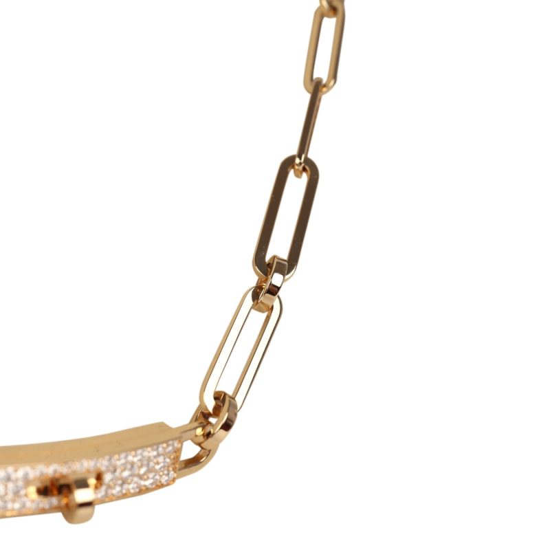 HERMèS SMALL KELLY CHAINE CHOKER NECKLACE DIAMONDS 18K YELLOW GOLD