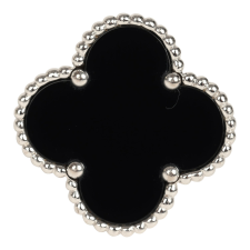 VAN CLEEF & ARPELS MAGIC ALHAMBRA RING ONYX 18K WHITE GOLD