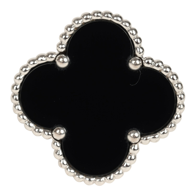 VAN CLEEF & ARPELS MAGIC ALHAMBRA RING ONYX 18K WHITE GOLD
