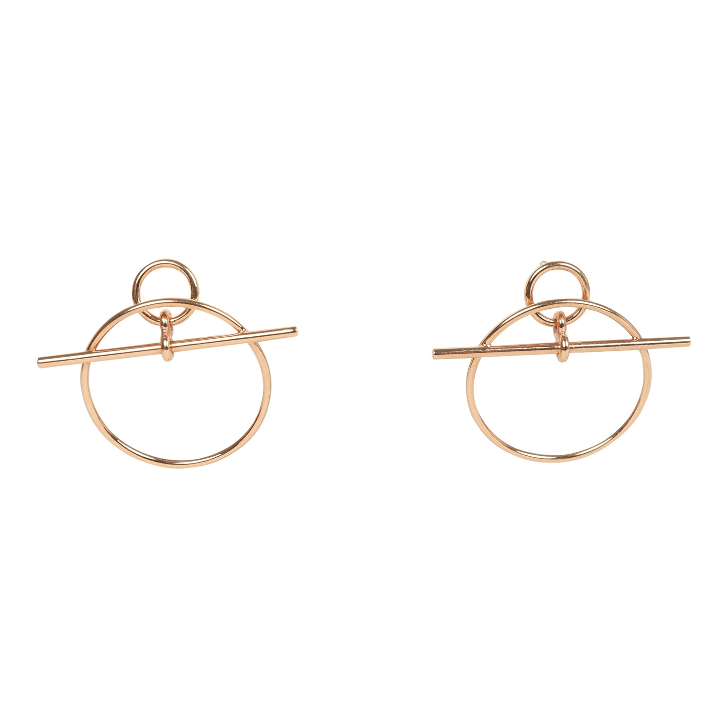 HERMèS SMALL LOOP EARRINGS ROSE GOLD