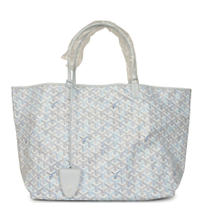 GOYARD GOYARDINE POLAR BLUE SAINT LOUIS GM TOTE PALLADIUM HARDWARE