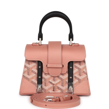 GOYARD SAIGON STRUCTURE NANO PEARLY CORAL GOYARDINE PALLADIUM HARDWARE
