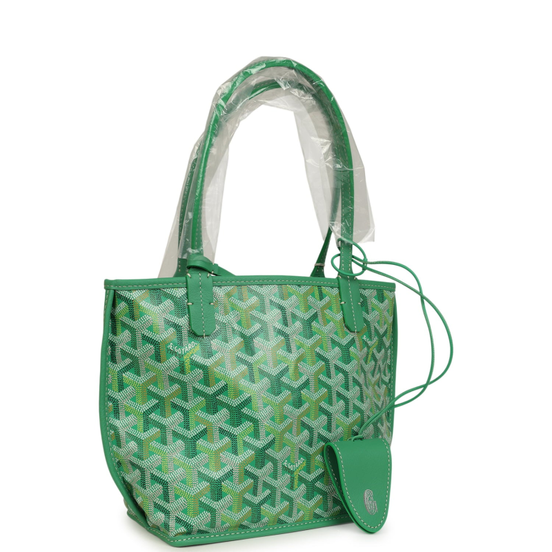 GOYARD GOYARDINE ANJOU MEADOW GREEN MINI BAG PALLADIUM HARDWARE