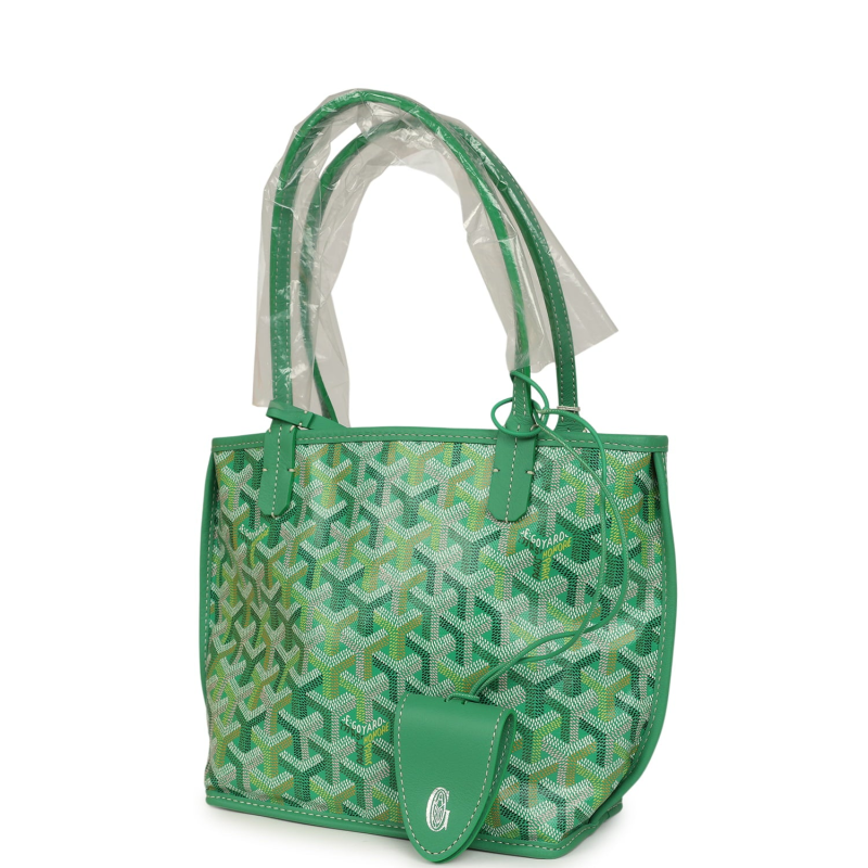 GOYARD GOYARDINE ANJOU MEADOW GREEN MINI BAG PALLADIUM HARDWARE