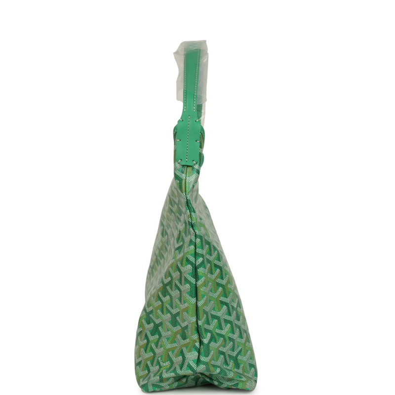 GOYARD GOYARDINE MEADOW GREEN BOHEME PM HOBO BAG PALLADIUM HARDWARE