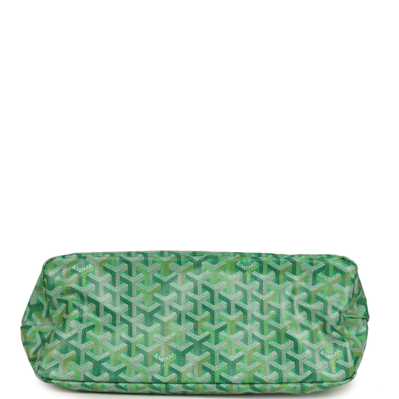 GOYARD GOYARDINE MEADOW GREEN BOHEME PM HOBO BAG PALLADIUM HARDWARE