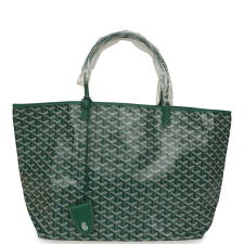 GOYARD GOYARDINE GREEN SAINT LOUIS GM TOTE BAG PALLADIUM HARDWARE