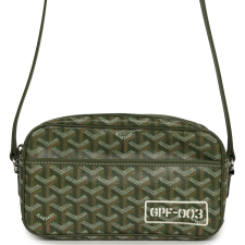 GOYARD GOYARDINE KHAKI CAP VERT PM BAG PALLADIUM HARDWARE
