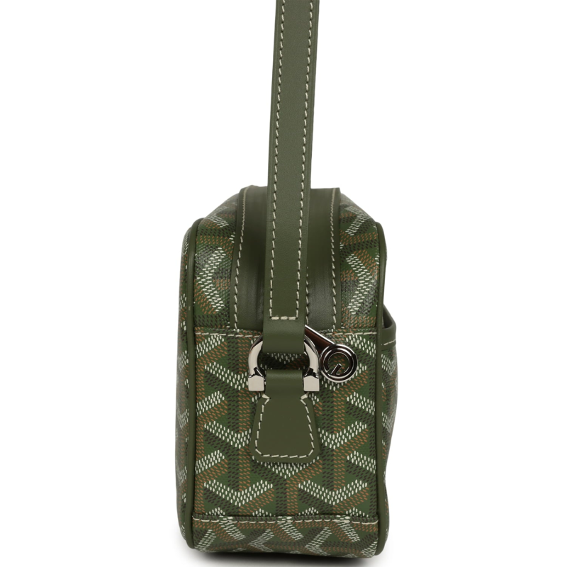GOYARD GOYARDINE KHAKI CAP VERT PM BAG PALLADIUM HARDWARE