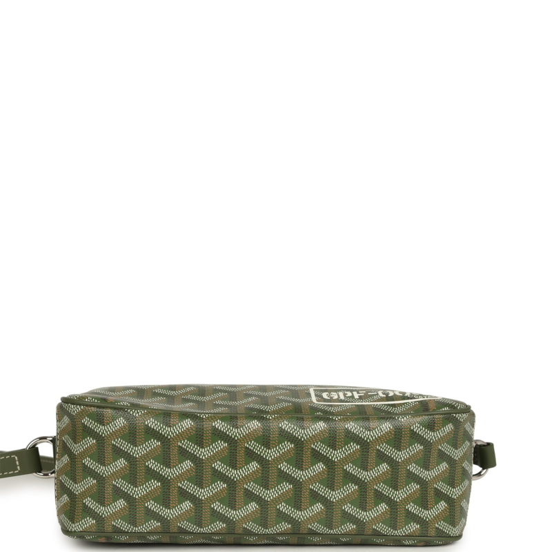 GOYARD GOYARDINE KHAKI CAP VERT PM BAG PALLADIUM HARDWARE