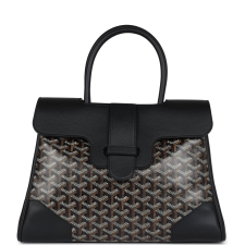 GOYARD SAIGON TOTE BLACK GOYARDINE CANVAS PALLADIUM HARDWARE
