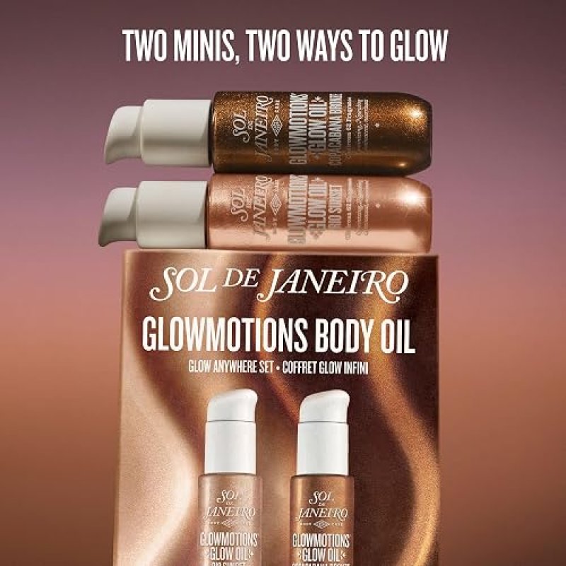 SOL DE JANEIRO GLOWMOTIONS BODY OIL SET RADIANT GLOW ANYWHERE MOISTURIZING BODY OILS