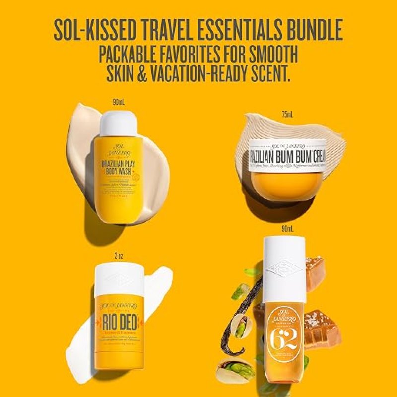 SOL DE JANEIRO CHEIROSA 62 TRAVEL ESSENTIALS BUNDLE TSA APPROVED SIZES FOR TRAVEL
