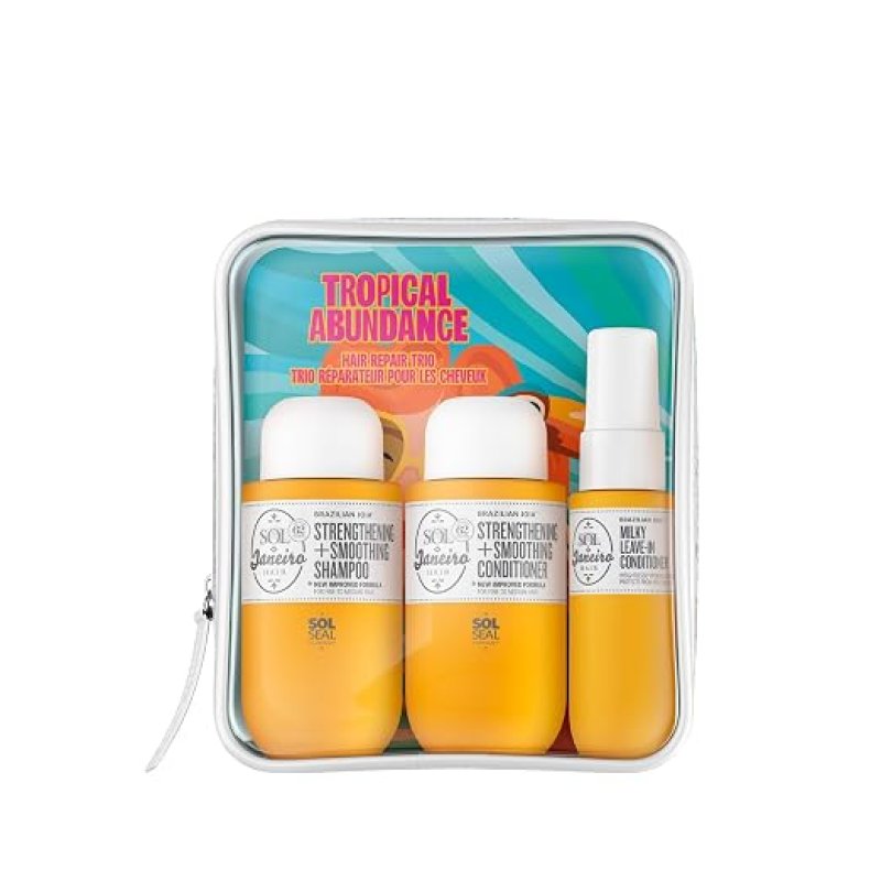 SOL DE JANEIRO TROPICAL ABUNDANCE HAIR REPAIR TRIO TRAVEL SIZE JET SET HAIR CARE KIT