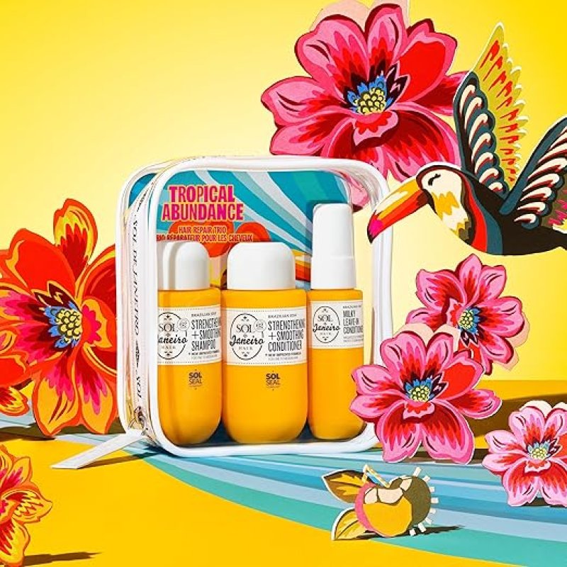 SOL DE JANEIRO TROPICAL ABUNDANCE HAIR REPAIR TRIO TRAVEL SIZE JET SET HAIR CARE KIT