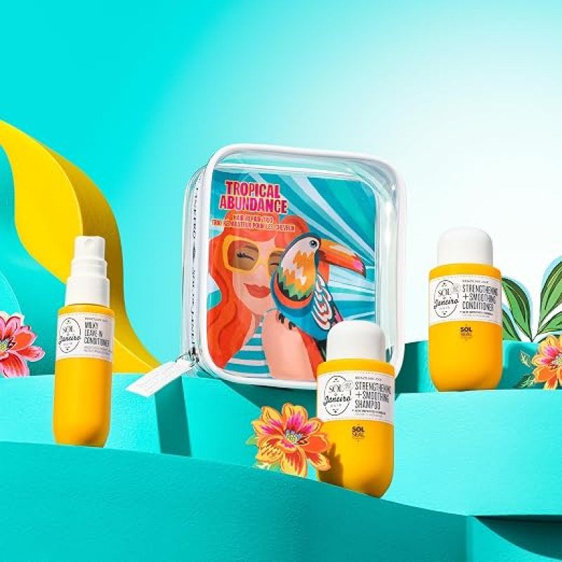SOL DE JANEIRO TROPICAL ABUNDANCE HAIR REPAIR TRIO TRAVEL SIZE JET SET HAIR CARE KIT
