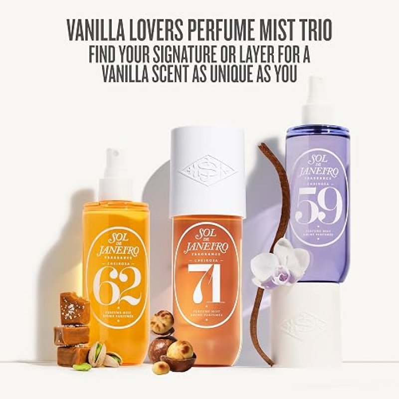 SOL DE JANEIRO VANILLA LOVERS PERFUME MIST BUNDLE CHEIROSA 62, 71 59 FRAGRANCE SET