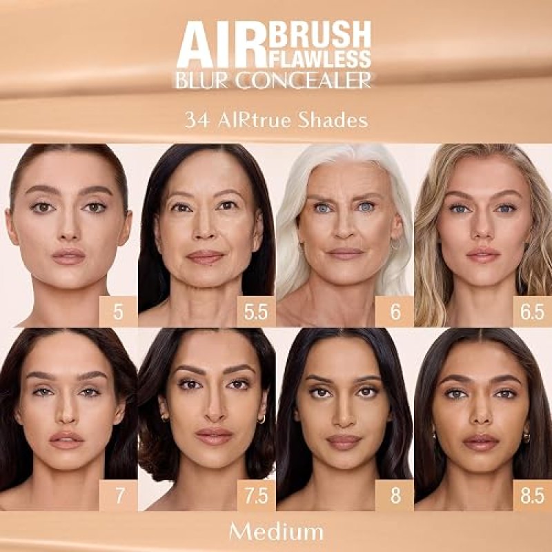 CHARLOTTE TILBURY AIRBRUSH FLAWLESS BLUR CONCEALER FULL COVERAGE, HYDRATING, LONGWEAR, MATTE