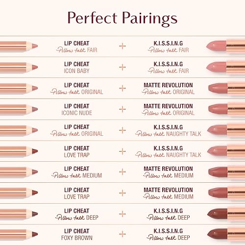 CHARLOTTE TILBURY LIP CHEAT LIP LINER PENCIL FULLER LIPS, WATERPROOF, JOJOBA OIL HYALURONIC ACID