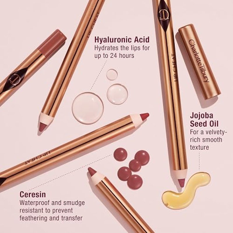 CHARLOTTE TILBURY LIP CHEAT LIP LINER PENCIL FULL LIPS, WATERPROOF, SMUDGE TRANSFER-PROOF