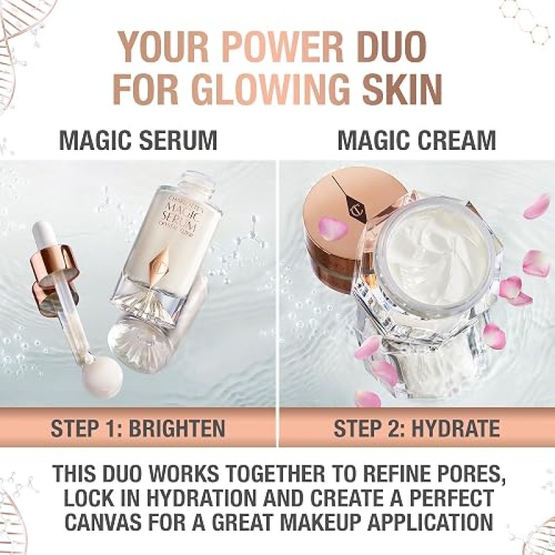 CHARLOTTE TILBURY MAGIC SERUM CRYSTAL ELIXIR FIRMING PEPTIDE FACE NECK SERUM SKINCARE SET