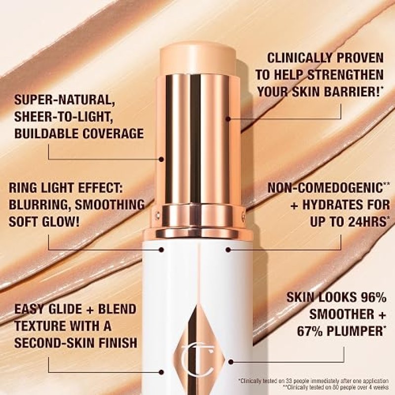 CHARLOTTE TILBURY UNREAL SKIN TINT SHEER GLOW HYDRATING FOUNDATION STICK LIGHTWEIGHT CREAM MAKEUP