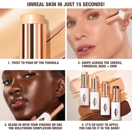 CHARLOTTE TILBURY UNREAL SKIN TINT SHEER GLOW HYDRATING FOUNDATION STICK LIGHTWEIGHT CREAM MAKEUP